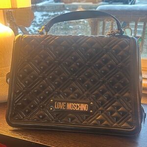 Love Moschino Quilted Black Briefcase
